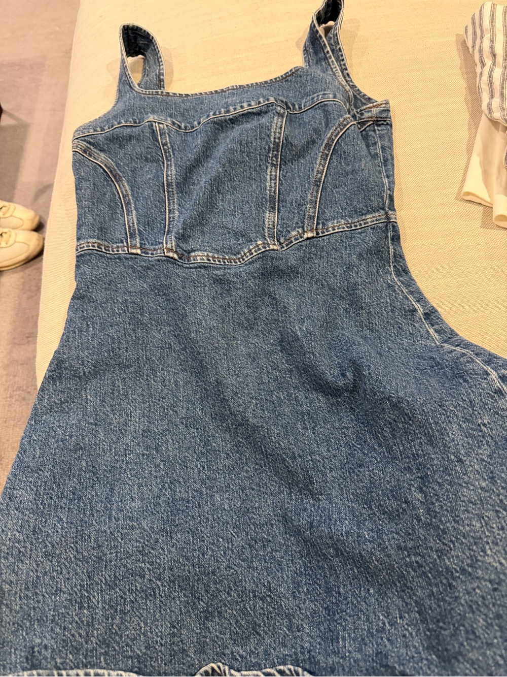 Reformation Denim Mini Dress - Blue - Picture 1 of 3